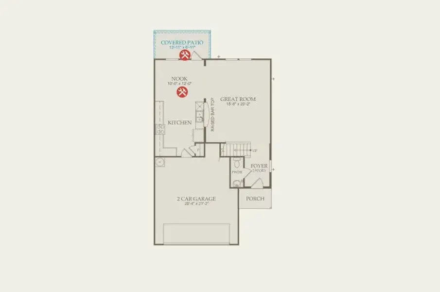 2D floor plan layout of this home in Meadows at Clear Springs, New Braunfels, TX (Image 5).