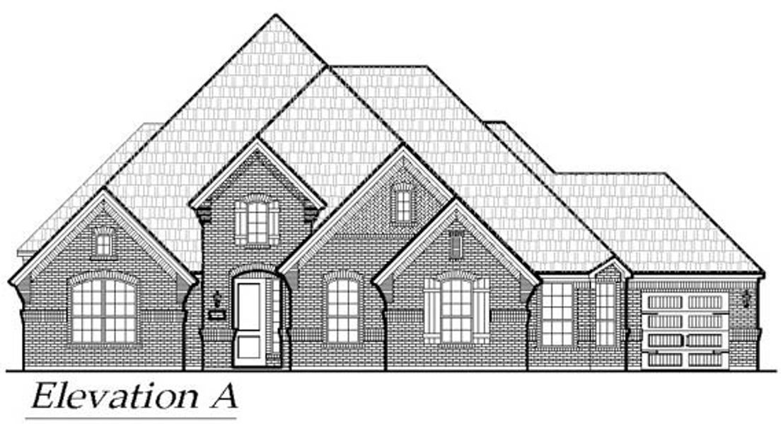 Exterior rendering of this home design in The Vines, Haslet, TX (Image 3). Exterior rendering of this home design in The Vines, Haslet, TX (Image 3).