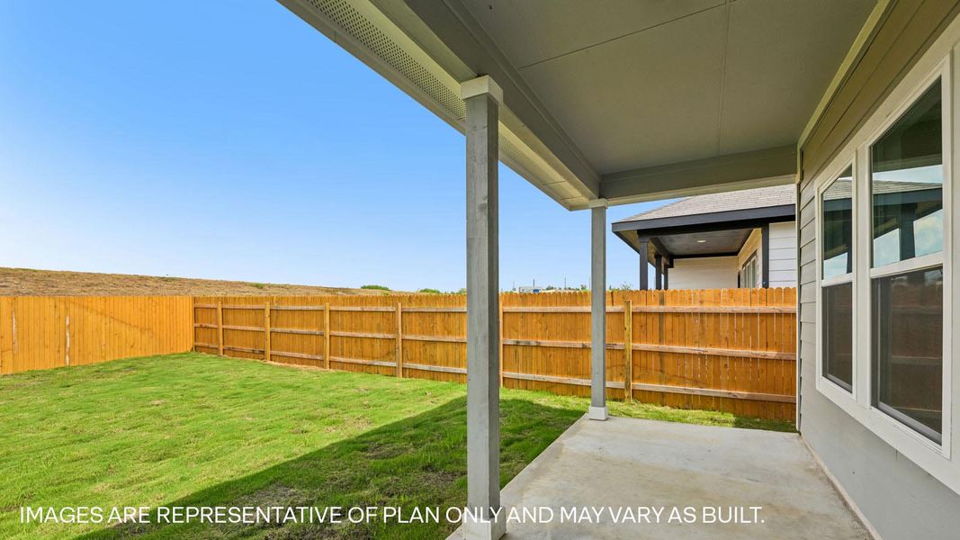 Exterior details and patio area of a home in Prairie Lakes, Buda (Image 3).