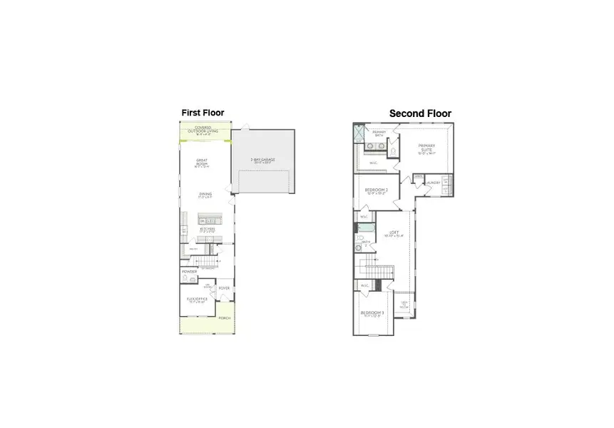 2D floor plan layout of this home in Union Park, Little Elm, TX (Image 4).