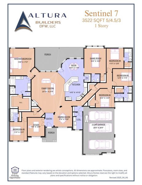 2D floor plan layout for the Sentinel VII by Altura Homes in Creekview Farms, Greenville, TX (Image 3). 2D floor plan layout for the Sentinel VII by Altura Homes in Creekview Farms, Greenville, TX (Image 3).