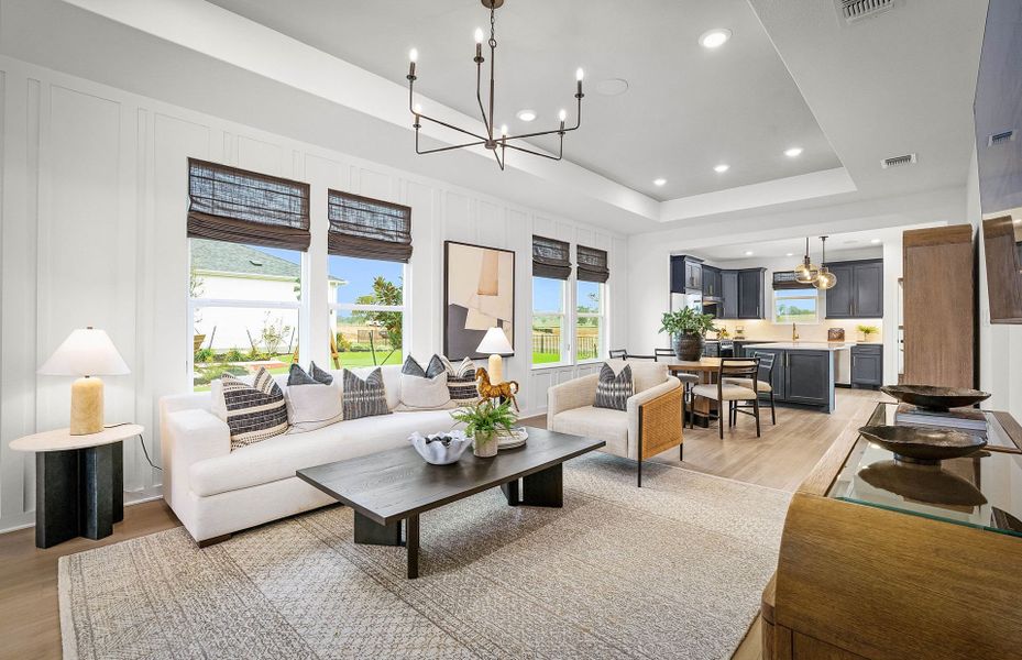 Representative furnished interior of a home built from the Compass by Del Webb in Sun City Texas, Georgetown (Image 6).