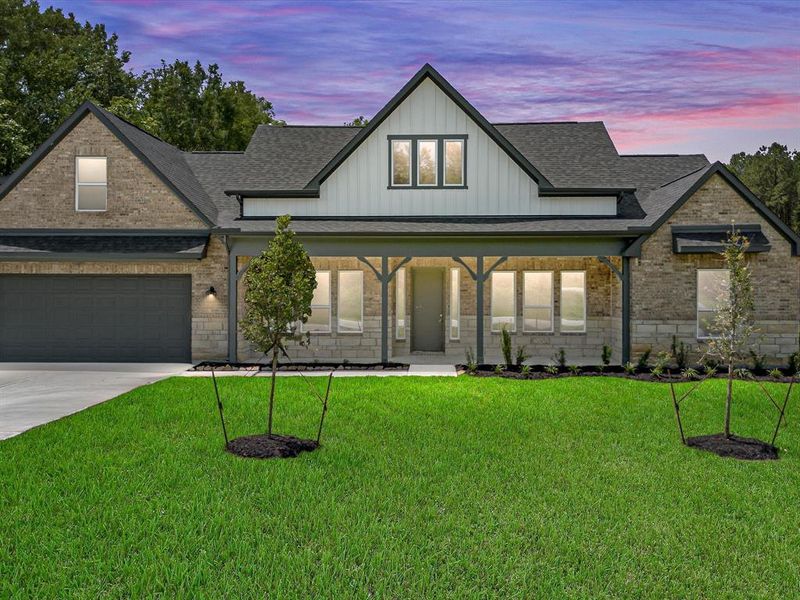 Front exterior of a new home in , Dayton, TX, highlighting curb appeal (Image 23). Front exterior of a new home in , Dayton, TX, highlighting curb appeal (Image 23).