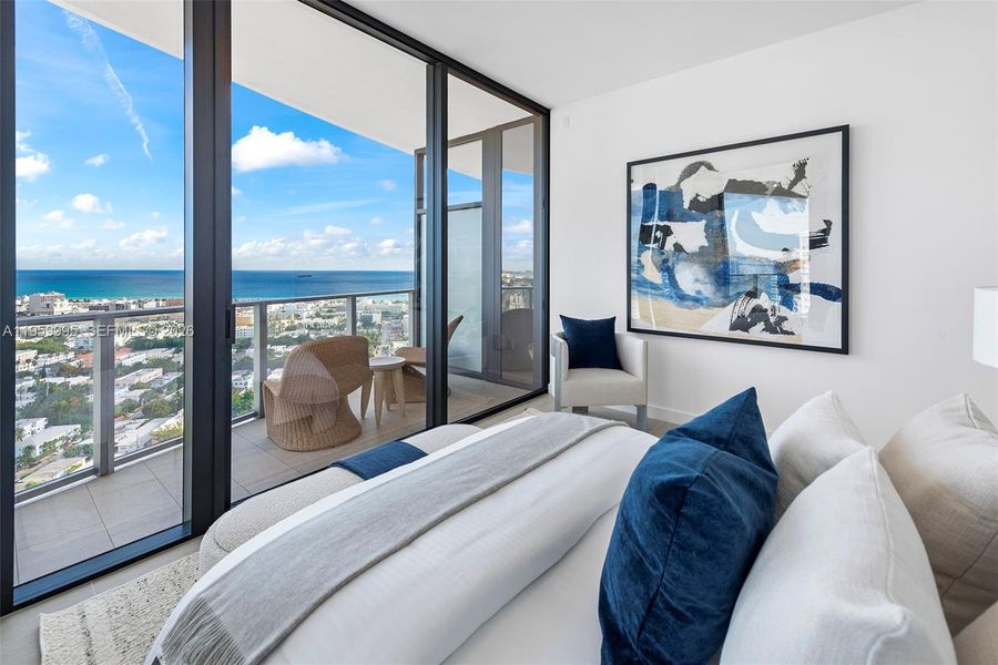 Furnished interior view inside a new home in , Miami Beach (Image 38).