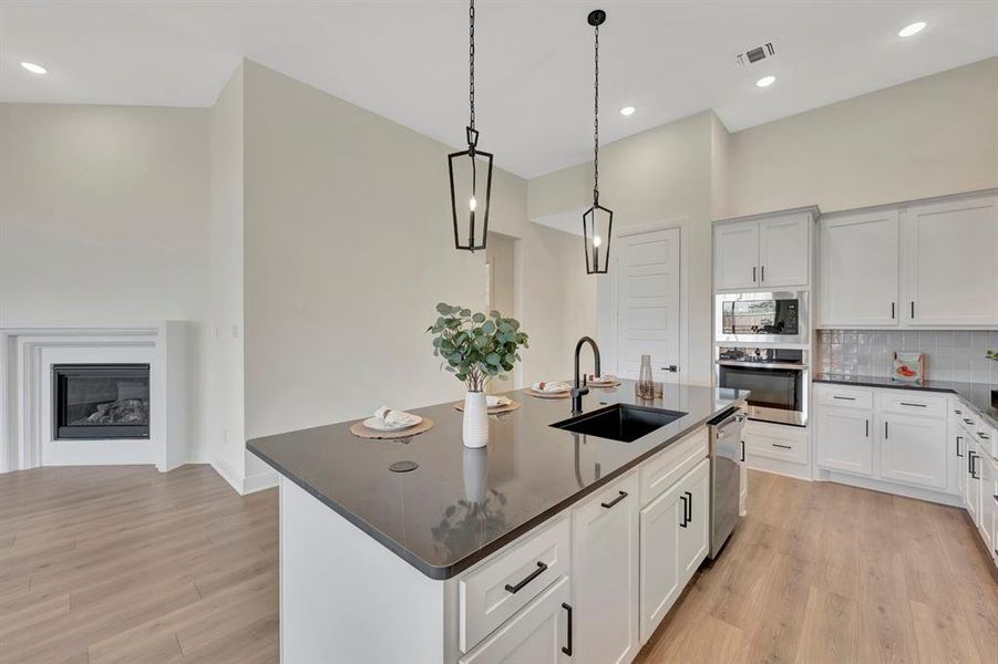Furnished interior view inside a new home in South Pointe Cottage Series, Mansfield (Image 17). Furnished interior view inside a new home in South Pointe Cottage Series, Mansfield (Image 17).