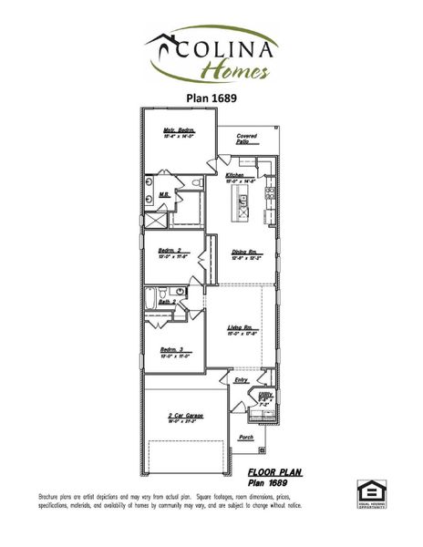2D floor plan layout of this home in Enclave at Willis, Willis, TX (Image 6).