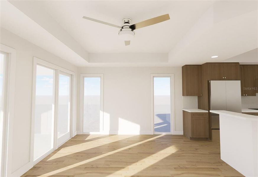 *Rendering Example**Unit does not come with physical ceiling fans, furniture, and washer/dryer appliances.