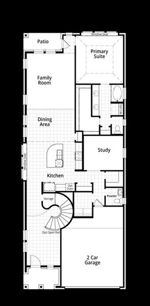 2D floor plan layout for the Livingston by Highland Homes in Kresston, Montgomery, TX (Image 6).