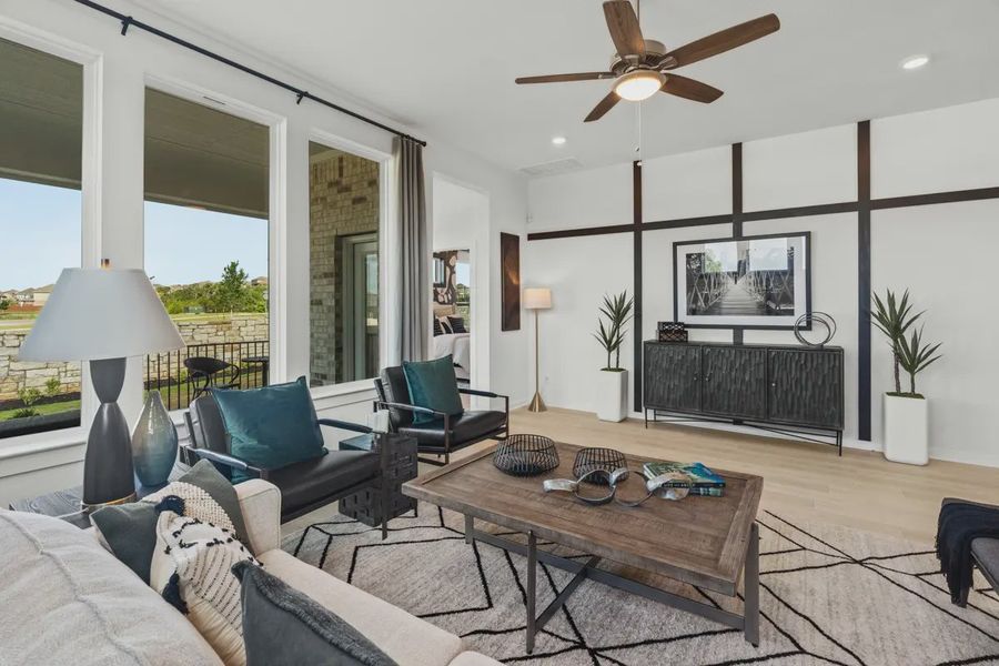 Representative furnished interior of a home built from the Peyton by Chesmar Homes in Highland Village, Georgetown (Image 6).