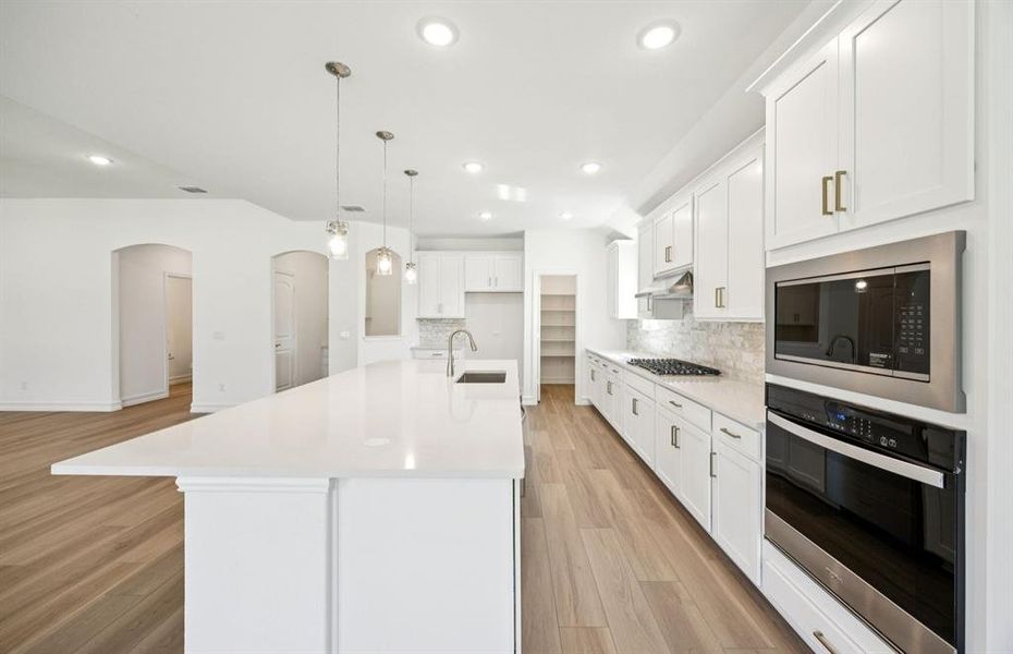 Recessed lighting in kitchen
