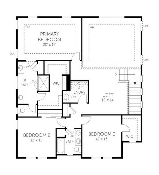 2D floor plan layout for the Willow - 50' Homesites by Dream Finders Homes in Farmstead, Berthoud, CO (Image 4).