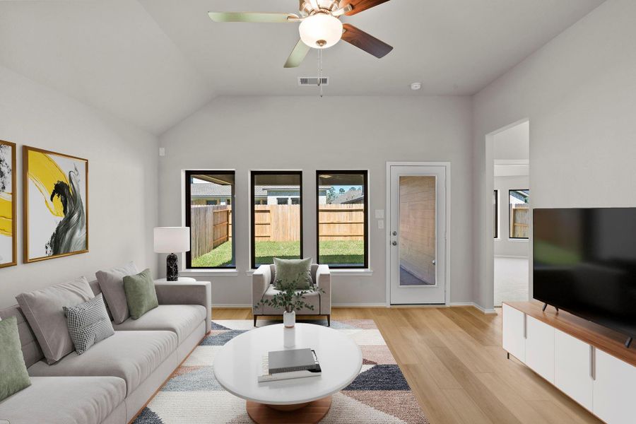 Furnished interior view inside a new home in Grand Central Park, Conroe (Image 11).