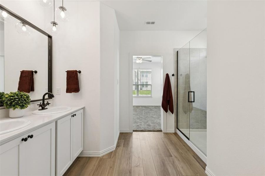 Furnished interior view inside a new home in Wildflower Ranch: Lonestar Collection, Fort Worth (Image 11). Furnished interior view inside a new home in Wildflower Ranch: Lonestar Collection, Fort Worth (Image 11).