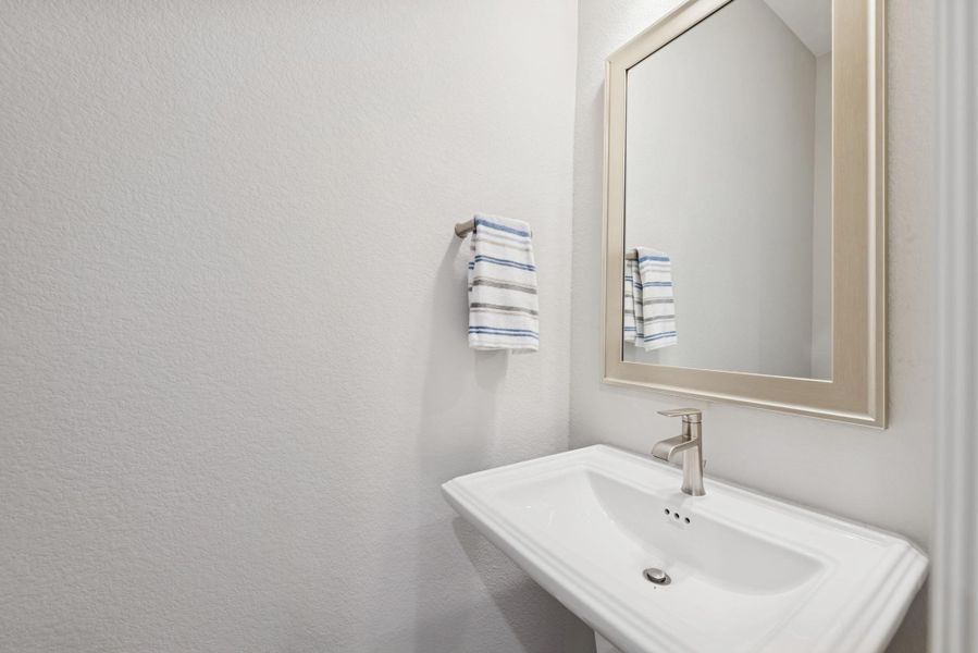 Powder bath provides that bath for guests Powder bath provides that bath for guests