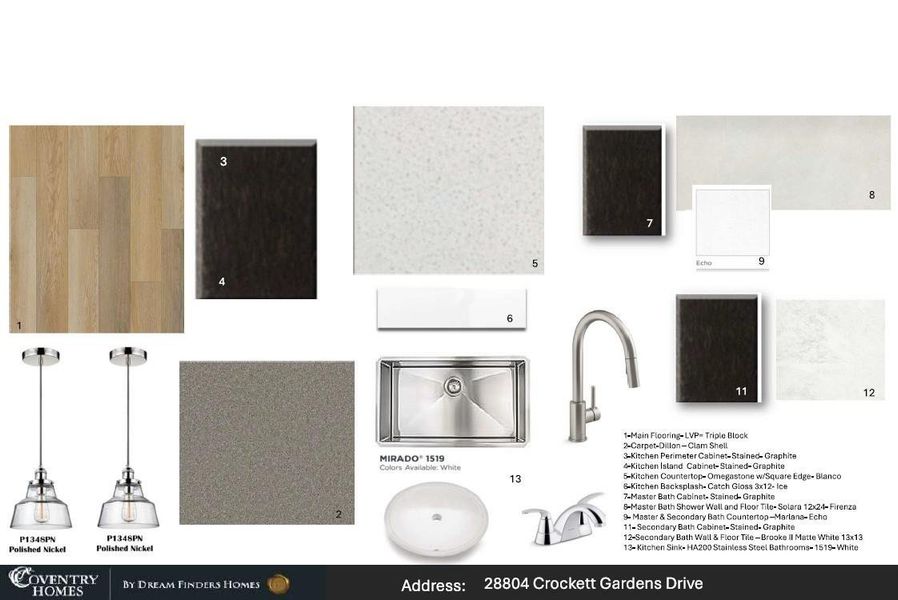 Sample of building materials used in homes in The Trails, New Caney (Image 4). Sample of building materials used in homes in The Trails, New Caney (Image 4).