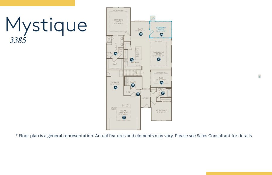 2D floor plan layout of this home in Crescent Cove, Myrtle Beach, SC (Image 5).