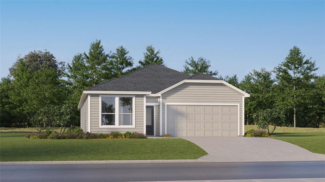 Front exterior of a new home in Elm Creek, Elgin, TX, highlighting curb appeal (Image 2).