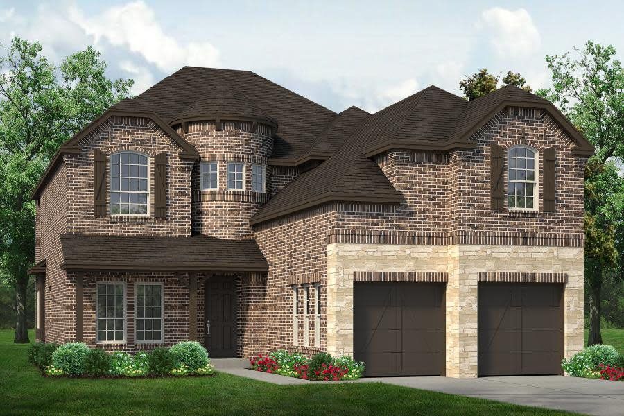 Representative exterior photo of a completed home built from the Chessel by Sandlin Homes in Lakesong, Midlothian, TX (Image 2). Representative exterior photo of a completed home built from the Chessel by Sandlin Homes in Lakesong, Midlothian, TX (Image 2).