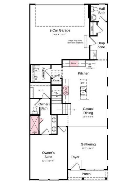 Highlights Include: Gourmet kitchen, ledge at primary bath, and study in place of flex.