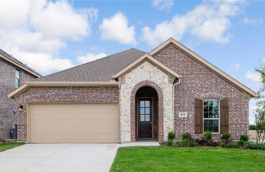 Representative exterior photo of a completed home built from the Brazos by UnionMain Homes in Elevon, Lavon, TX (Image 20).
