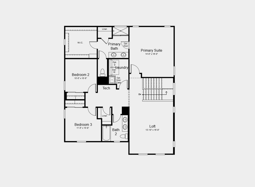 2D floor plan layout for the Sienna by Taylor Morrison in Saddleback, Peoria, AZ (Image 4).