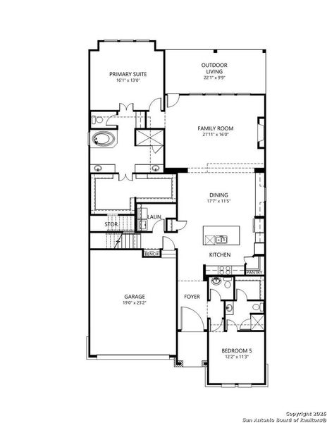 2D floor plan layout of this home in Haby Hill 50s, San Antonio, TX (Image 6).