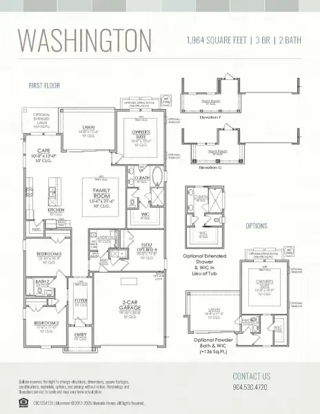 2D floor plan layout for the Washington by Riverside Homes in Sagebrush at EverRange, Jacksonville, FL (Image 5).