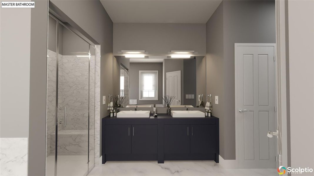 Primary Bath w Dual Vanity