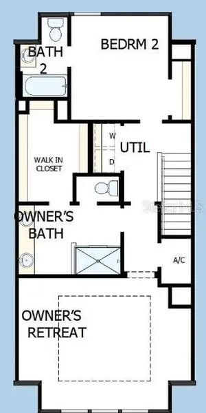 2D floor plan layout of this home in Towns at Union, St. Petersburg, FL (Image 6).