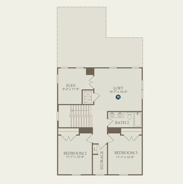 2D floor plan layout for the Royston by Pulte Homes in Point Hope, Charleston, SC (Image 5).