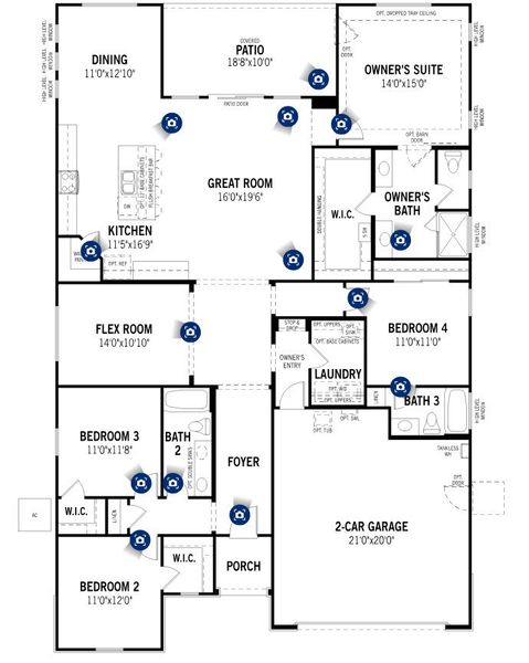 2D floor plan layout of this home in Bella Vista Farms, San Tan Valley, AZ (Image 2). 2D floor plan layout of this home in Bella Vista Farms, San Tan Valley, AZ (Image 2).