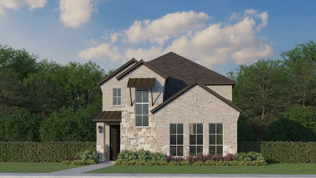 Plan 1458 Elevation C with Stone
