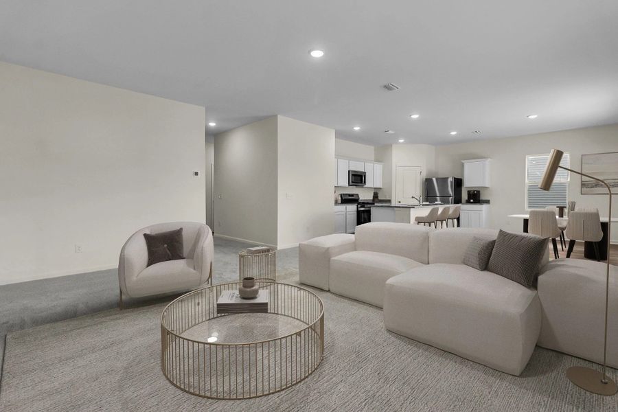 Representative furnished interior of a home built from the Supernova by Starlight Homes in Liberte, Converse (Image 3).