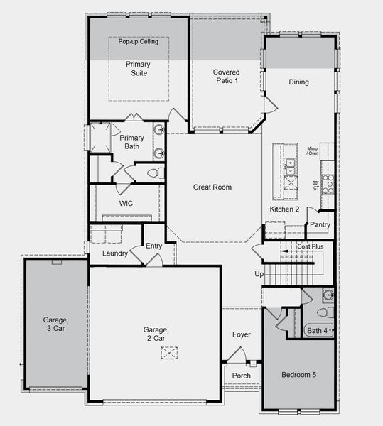 Additional Highlights Include: Downstairs bedroom in place of study, full bathroom in place of powder room, extended primary suite, dining area, and covered patio, mud set shower at downstairs secondary bath, and three-car garage. Additional Highlights Include: Downstairs bedroom in place of study, full bathroom in place of powder room, extended primary suite, dining area, and covered patio, mud set shower at downstairs secondary bath, and three-car garage.