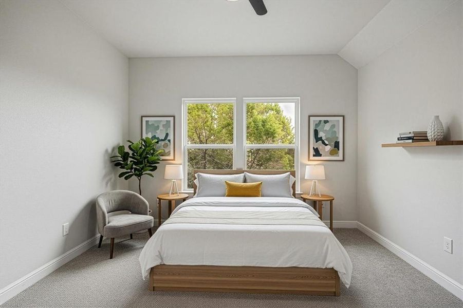 Bedroom upstairs virtually staged
