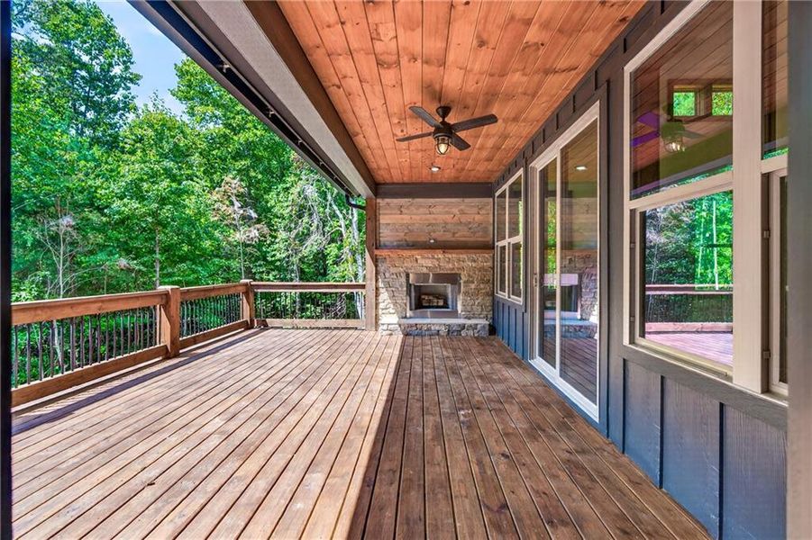 Exterior details and patio area of a home in , Ellijay (Image 30).
