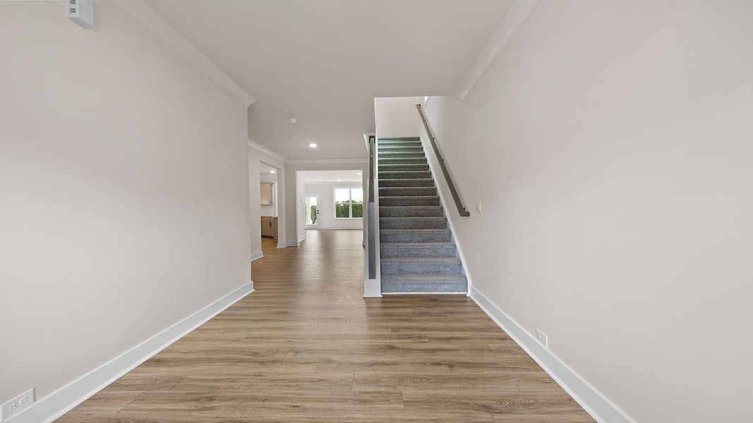 Representative unfurnished interior of a home built from the DORSET by D.R. Horton in Sycamore Cove, Woodruff (Image 11). Representative unfurnished interior of a home built from the DORSET by D.R. Horton in Sycamore Cove, Woodruff (Image 11).