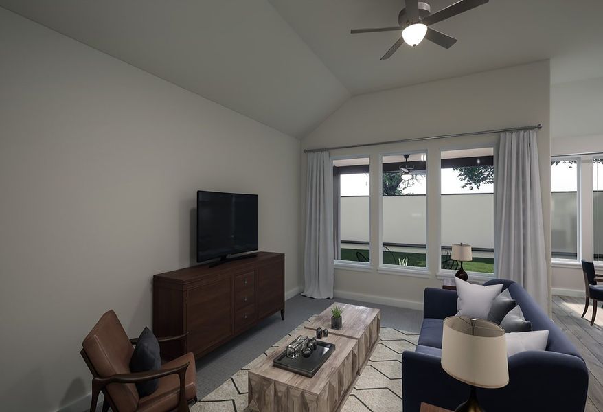 Furnished interior view inside a new home in Union Park, Little Elm (Image 4). Furnished interior view inside a new home in Union Park, Little Elm (Image 4).