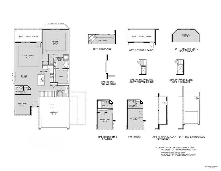 2D floor plan layout for the The Salerno by Legend Homes in Granger Pines, Conroe, TX (Image 3).