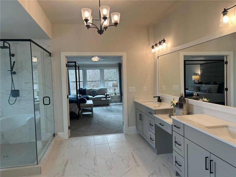 Furnished interior view inside a new home in Sierra Lake, Cumming (Image 36).