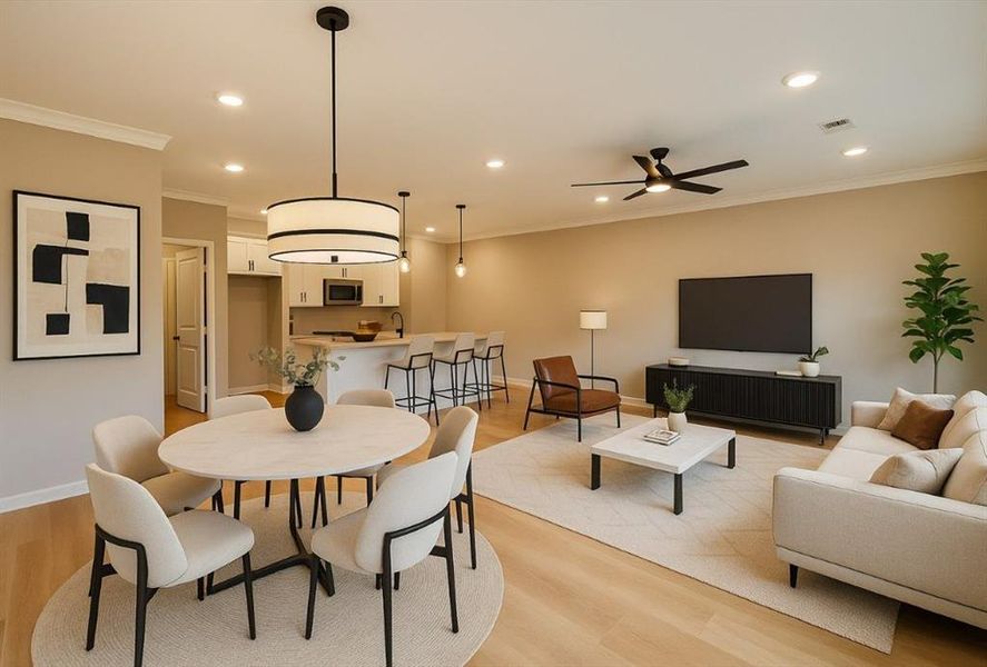 Furnished interior view inside a new home in Wilkins Walk, Mableton (Image 13). Furnished interior view inside a new home in Wilkins Walk, Mableton (Image 13).