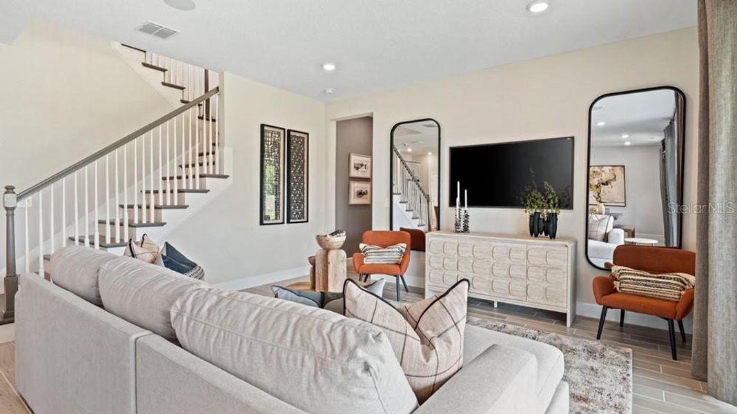 Furnished interior view inside a new home in Palms at Coasterra, Palmetto (Image 14). Furnished interior view inside a new home in Palms at Coasterra, Palmetto (Image 14).