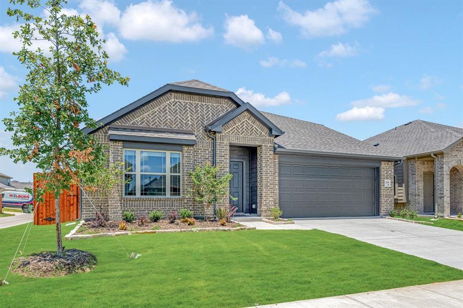 Front exterior of a new home in Heartland Elements, Crandall, TX, highlighting curb appeal (Image 24). Front exterior of a new home in Heartland Elements, Crandall, TX, highlighting curb appeal (Image 24).