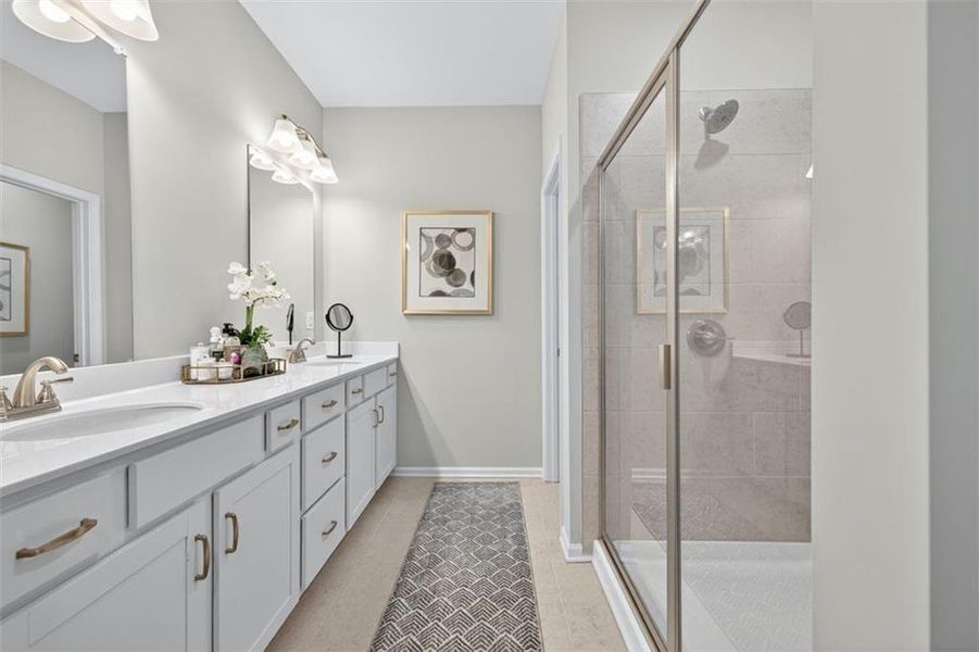 Furnished interior view inside a new home in Townes At The Stiles, Cartersville (Image 28).