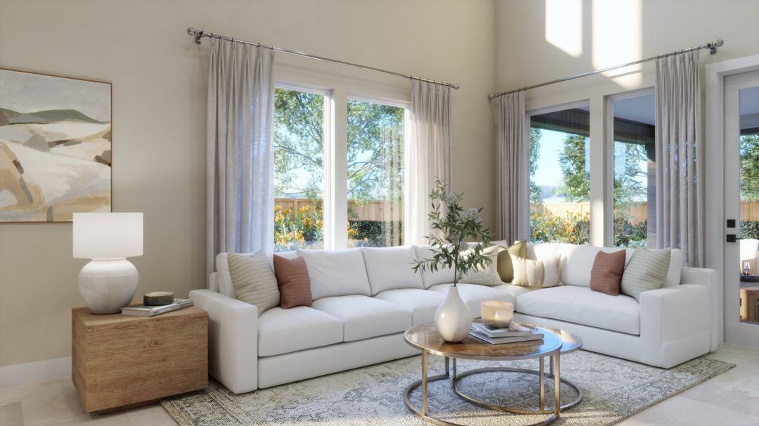 Representative furnished interior of a home built from the Ella Grace by Risewell Homes in Lariat, Liberty Hill (Image 7).