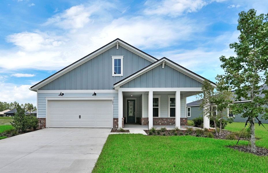 Front exterior of a new home in Fiddler's Cove, Kingsland, GA, highlighting curb appeal (Image 2). Front exterior of a new home in Fiddler's Cove, Kingsland, GA, highlighting curb appeal (Image 2).