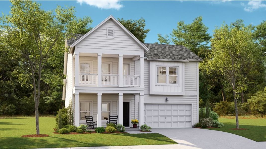 Front exterior of a new home in Savannah Quarters: Arbor Collection 50s, Pooler, GA, highlighting curb appeal (Image 1).