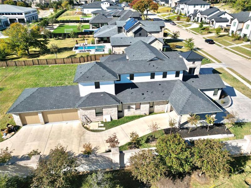 Bird's eye view of the side of the property