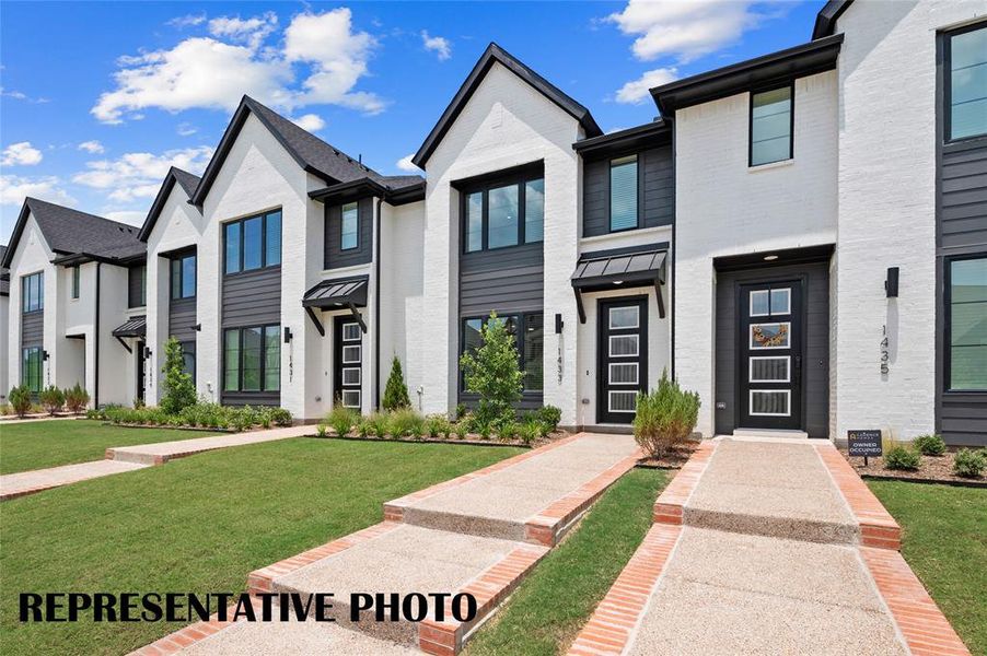 You'll find a modern, elegant exterior design in our beautiful new lock & leave homes in Viridian!  REPRESENTATIVE PHOTO