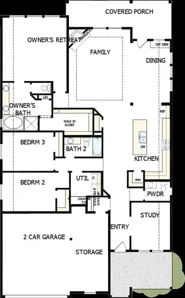 2D floor plan layout of this home in La Cima, San Marcos, TX (Image 6).
